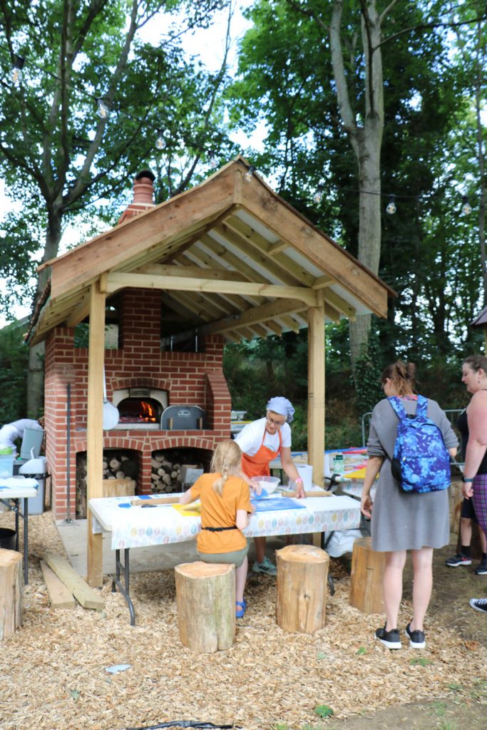 outdoor educational kitchen demonstration
